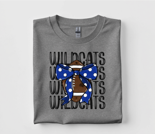 Go Wildcats Coquette Football T Shirt