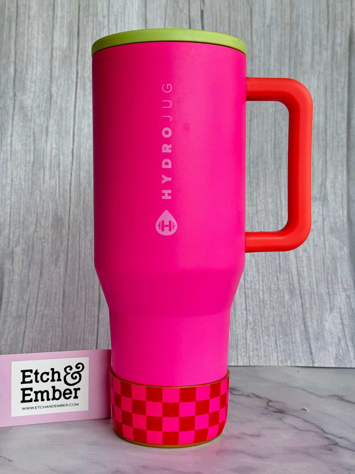 Red & Pink Checkers Tumbler Boot