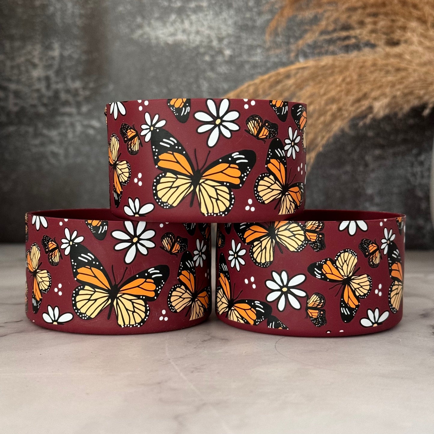Butterflies Maroon Tumbler Boot