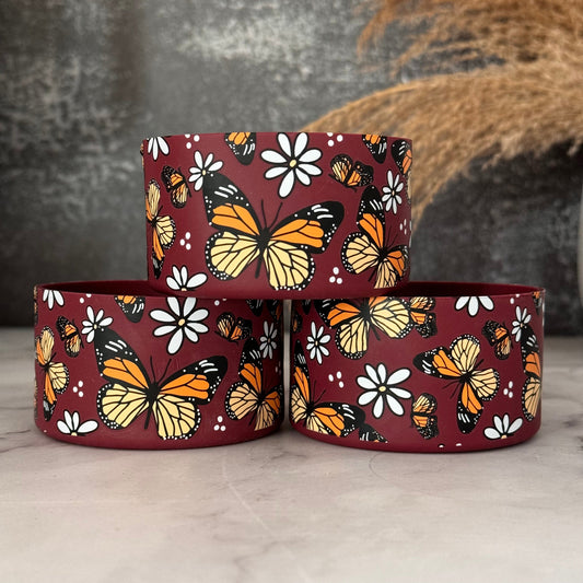 Butterflies Maroon Tumbler Boot