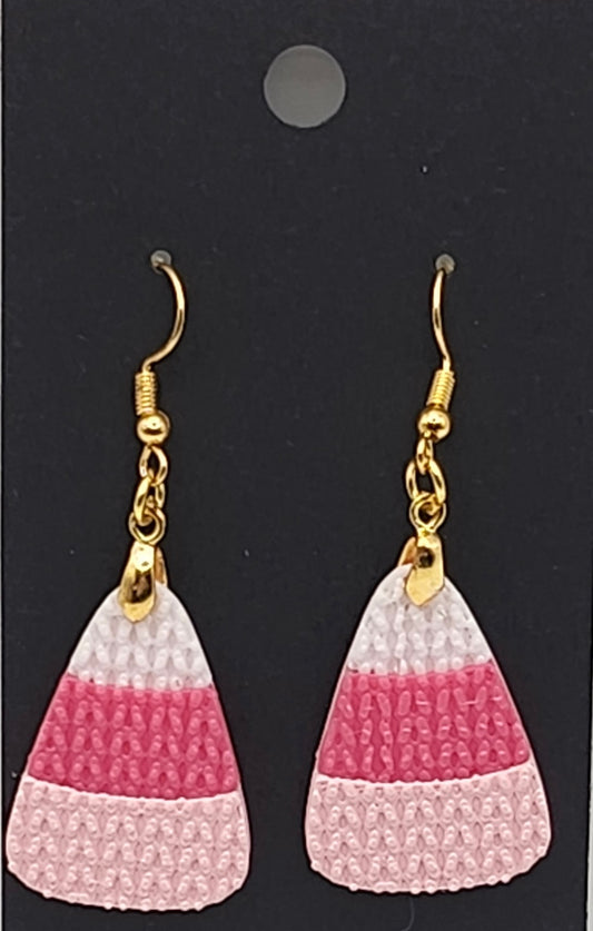 Halloween Pink Candy Corn Earrings