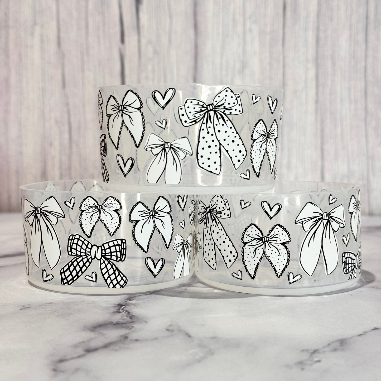 Clear White Bows Tumbler Boot