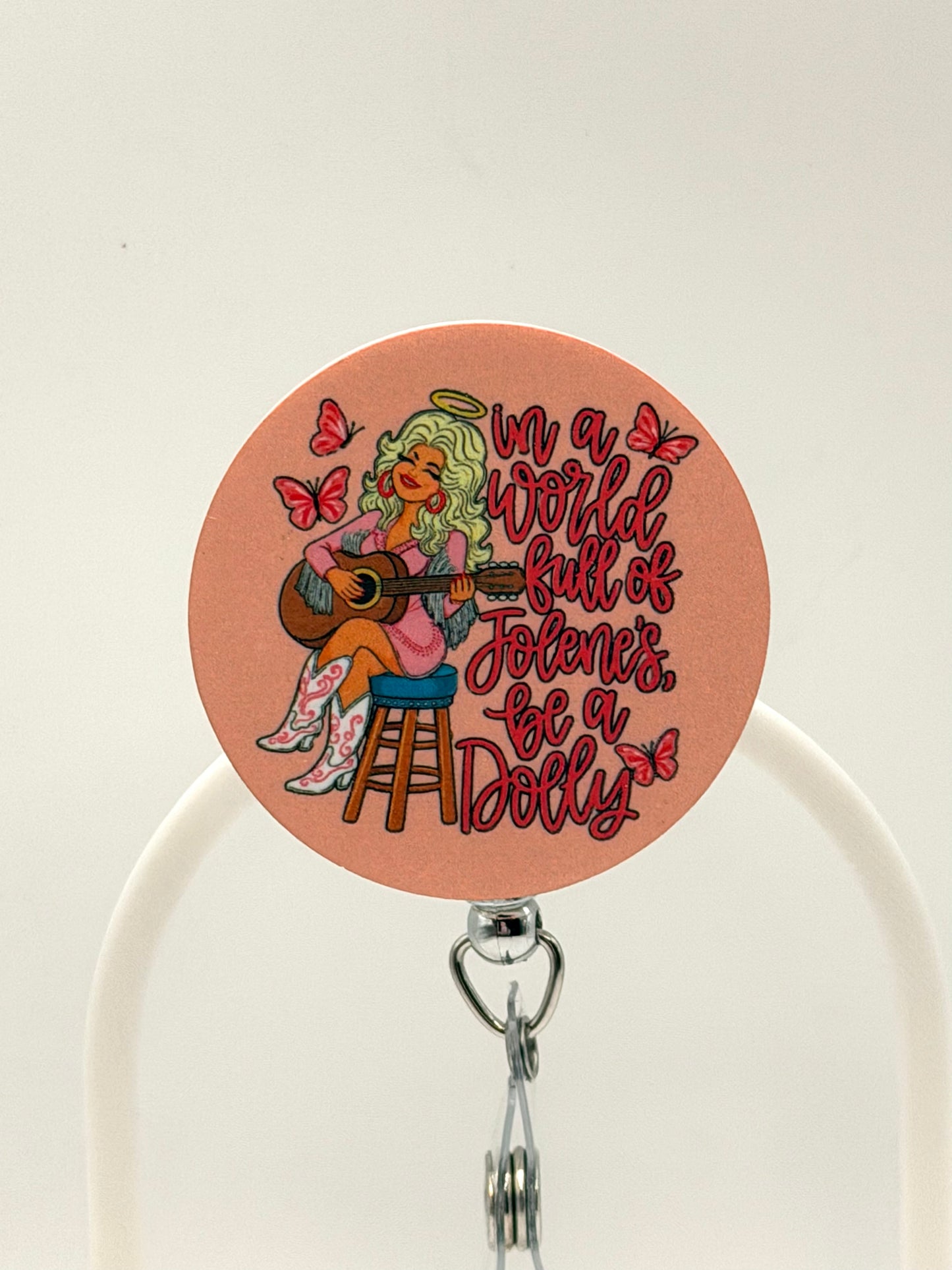 Dolly Funny ER ICU Nurse Badge Reel
