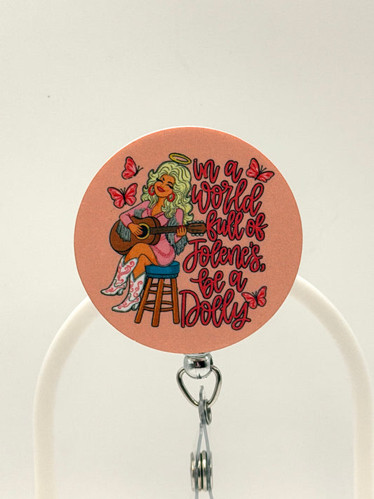 Dolly Funny ER ICU Nurse Badge Reel
