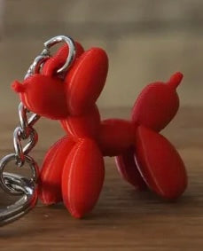 Balloon Dog Badge Reel Charm Key Chain