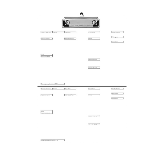 ShiftBoard Travel Brain Report Clipboard 2 Patient ICU Critical Care Handoff