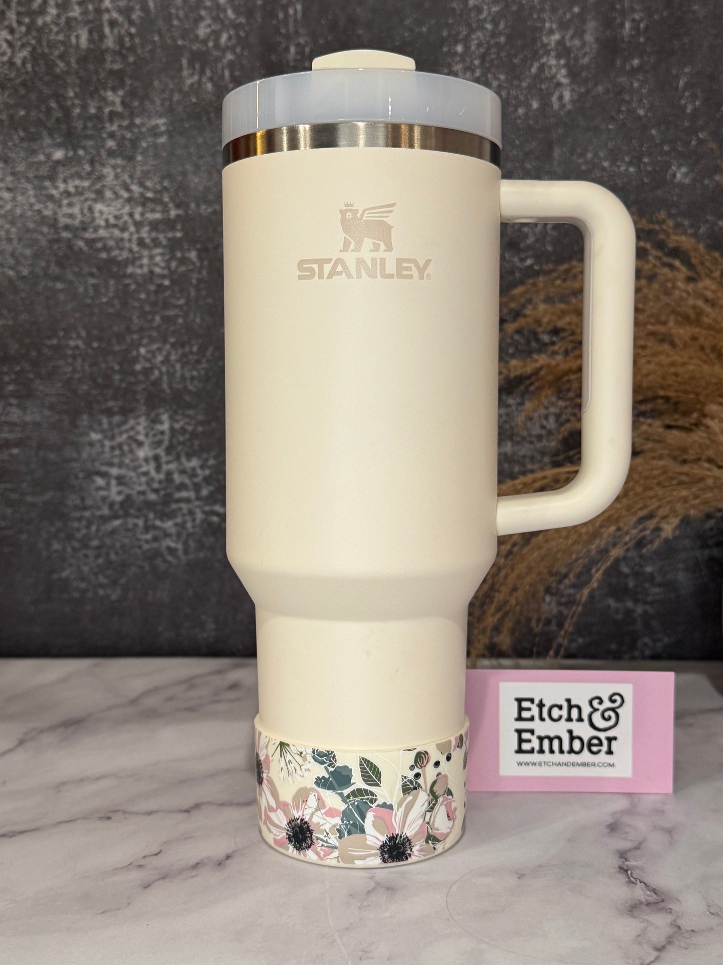 CREAM PINK POPPIES Tumbler Boot