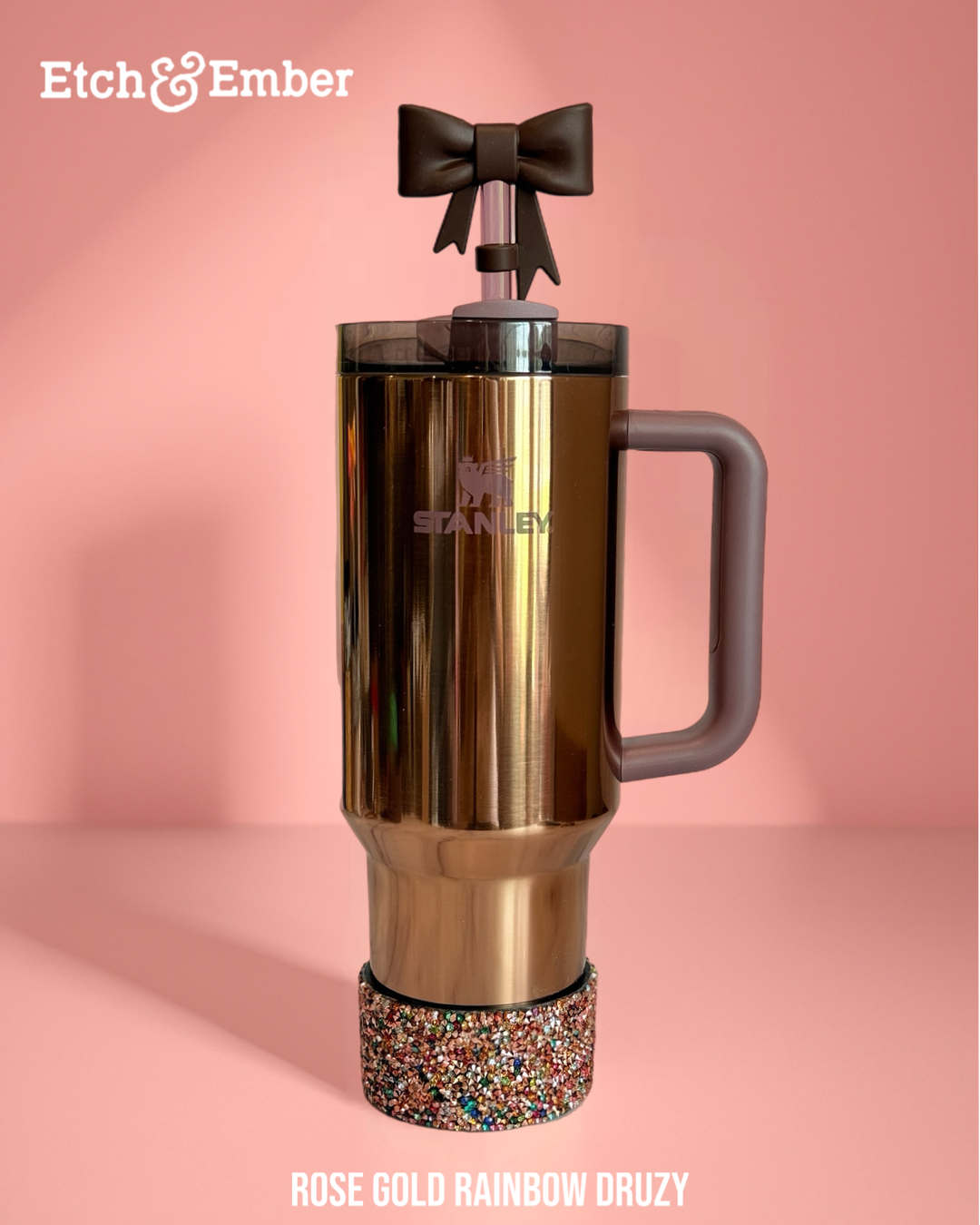 Rose Gold Rainbow Druzy BLING Tumbler Boot