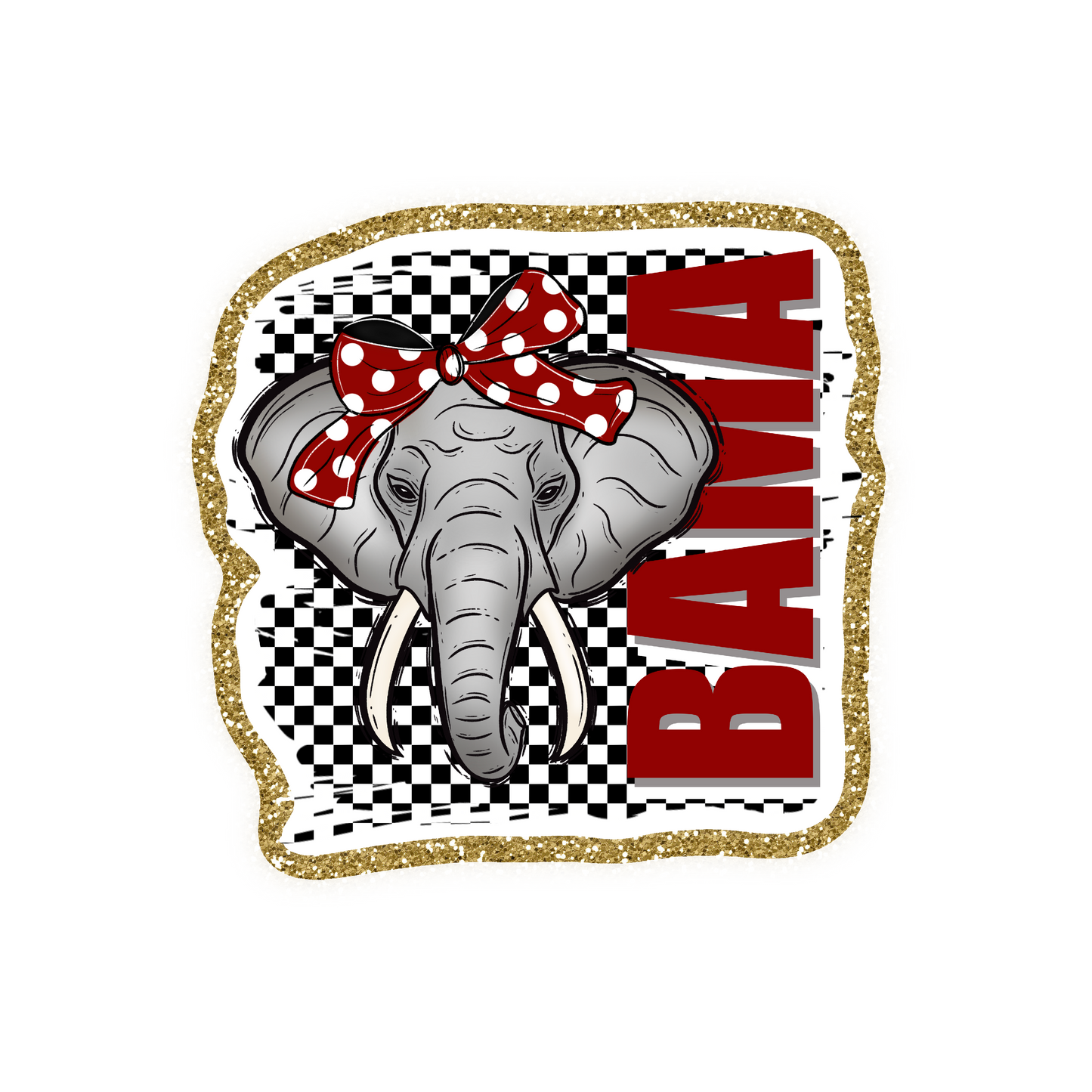 Alabama Football Iron On Glitter Sports Patch