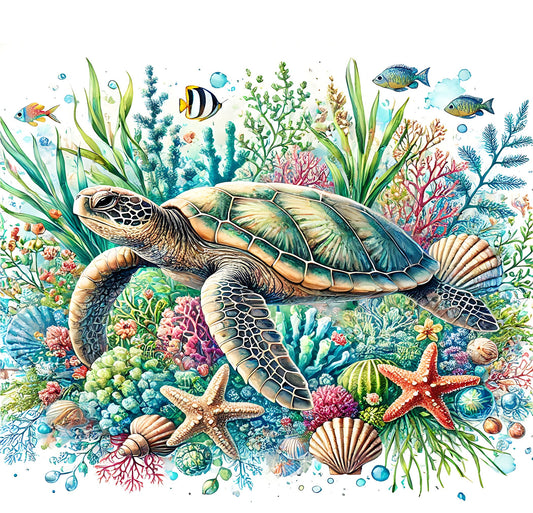 GlamCard™ Sea Turtle In Grass Shoe (Croc) Charm