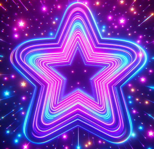 GlamCard™ Neon Star Shoe (Croc) Charm