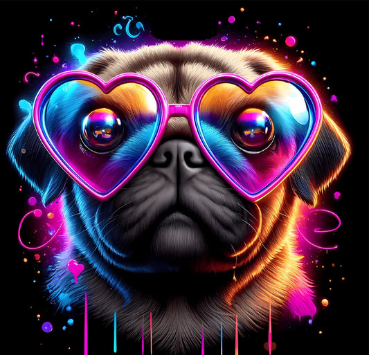 GlamCard™ Neon Pug Shoe (Croc) Charm