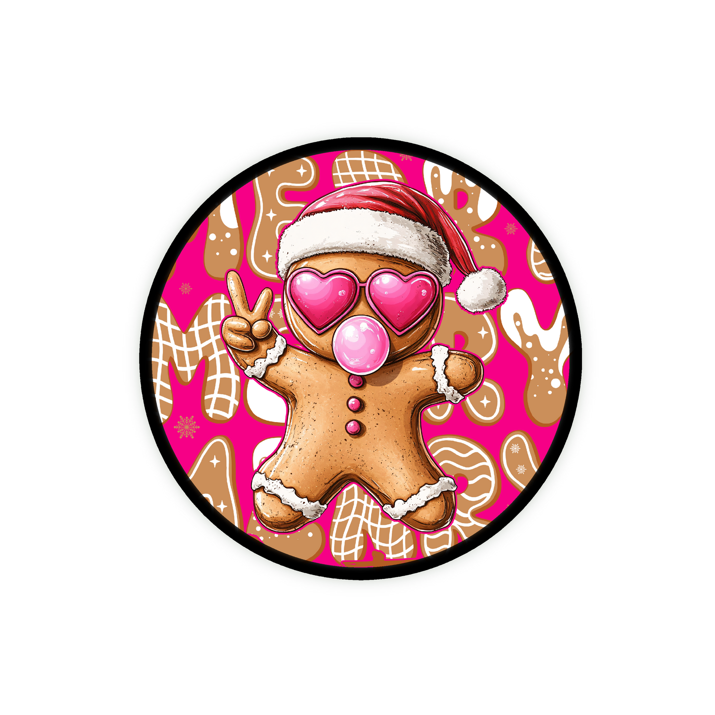 Pink Christmas Gingerbread Man GlamClip