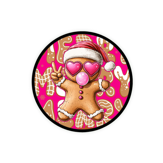 Pink Christmas Gingerbread Man GlamClip