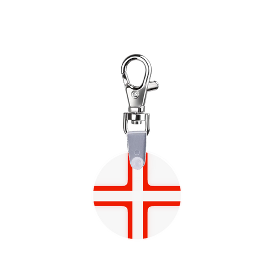 Red And White Geometric Smart CodeClip Keychain