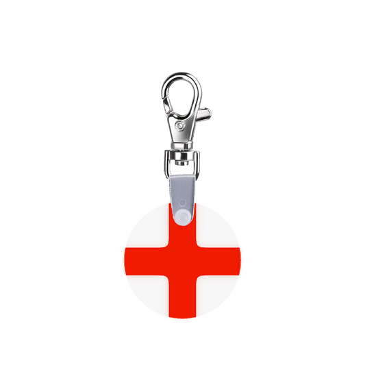 Red And White Geometric Smart CodeClip Keychain