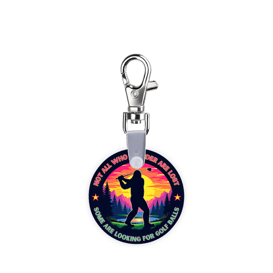 Big Foot Looking For Golf Balls Smart CodeClip Keychain
