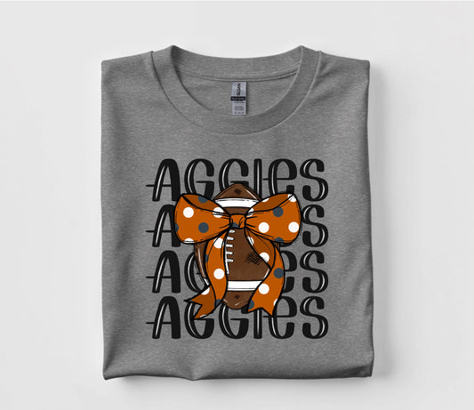 Aggies Coquette Football T Shirt