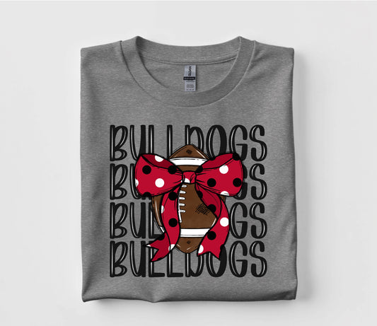 Bulldogs Coquette Football T Shirt