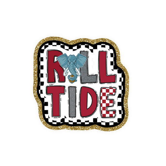 Alabama Football Iron On Glitter Sports Patch