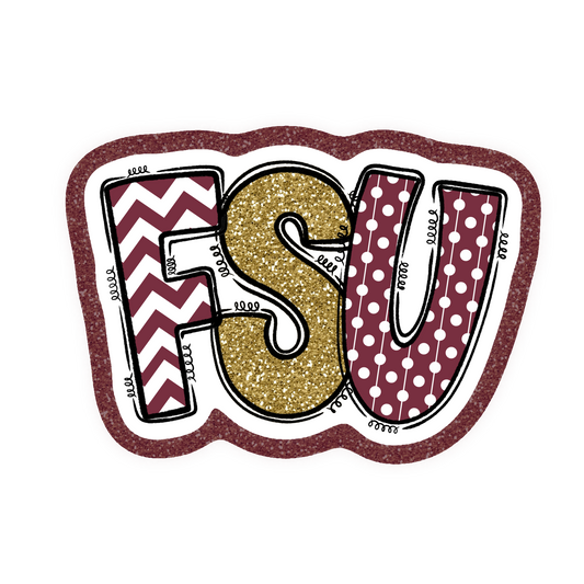 FSU Football Iron On Glitter Sports Patch