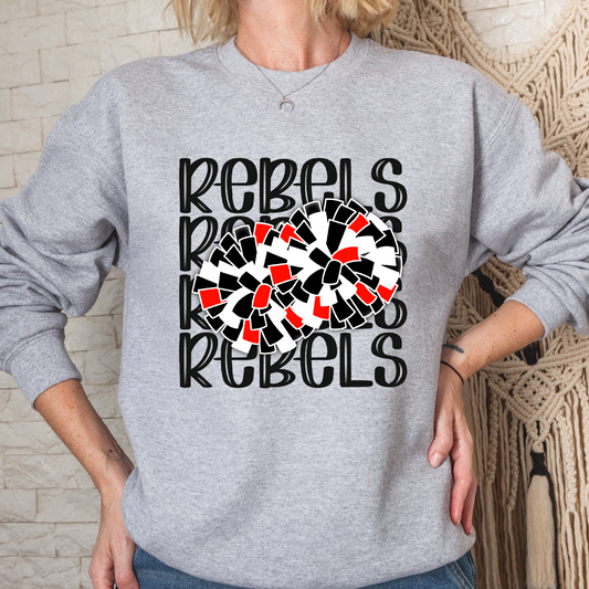 Maryville Rebels Cheer Pom Pom Crew Sweatshirt