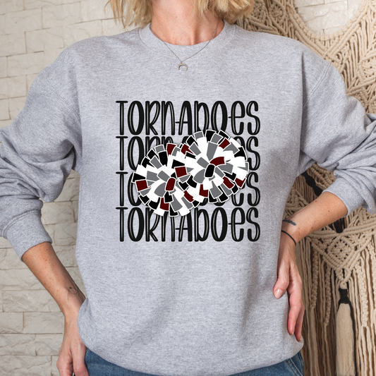 Alcoa Tornadoes Cheer Pom Pom Crew Sweatshirt
