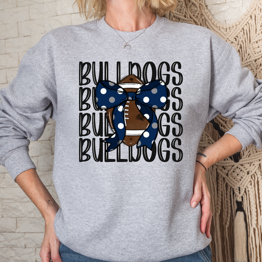 Navy Bulldogs Football Crew Sweatshirt