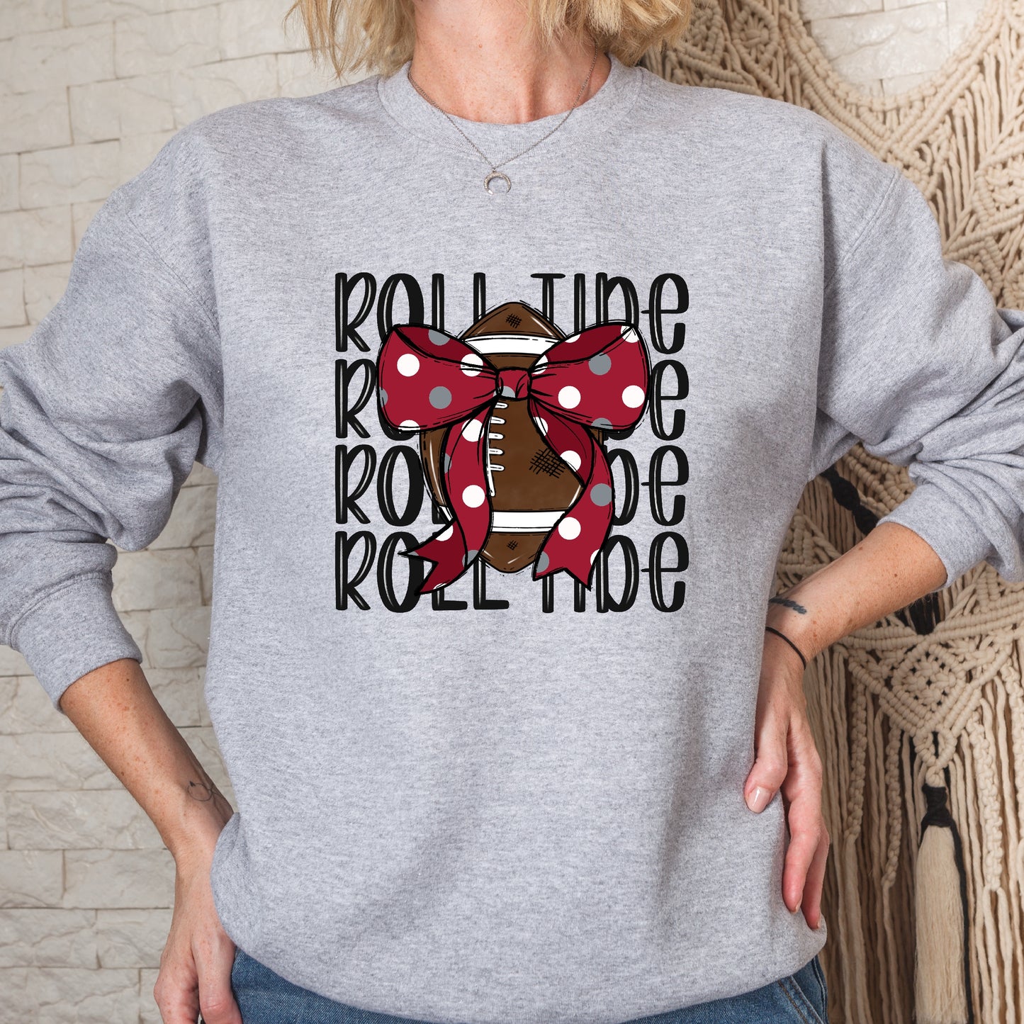 Alabama Roll Crimson Tide Football Crew Sweatshirt