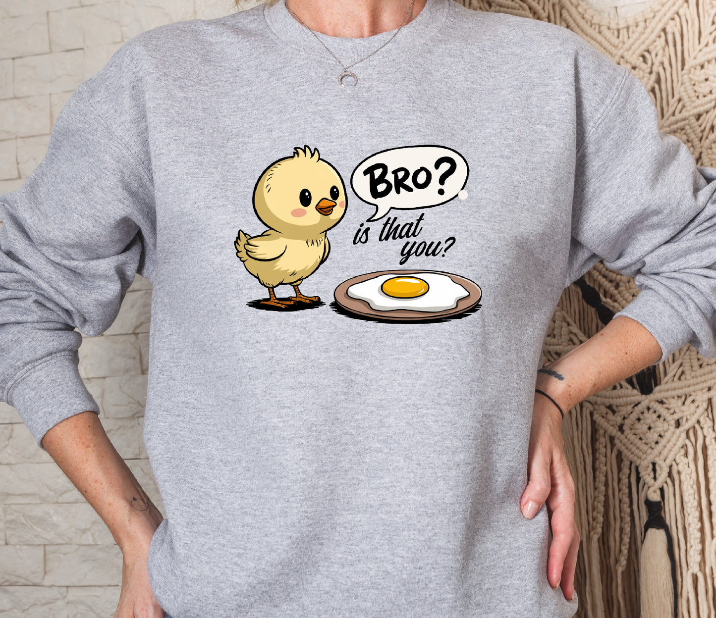 Bro, Is That You?  Chicken And Egg Crew Sweatshirt