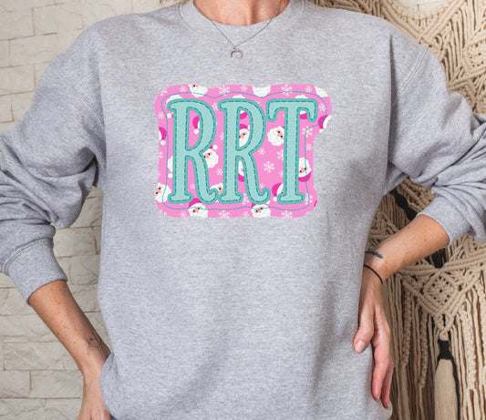 Christmas RRT Crew Faux Appliqué Sweatshirt