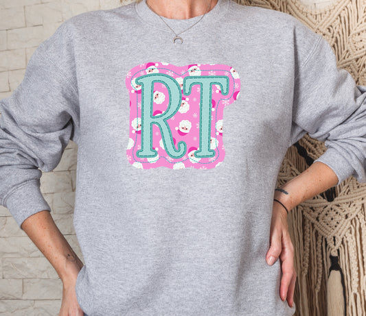 Christmas RT Crew Faux Appliqué Sweatshirt