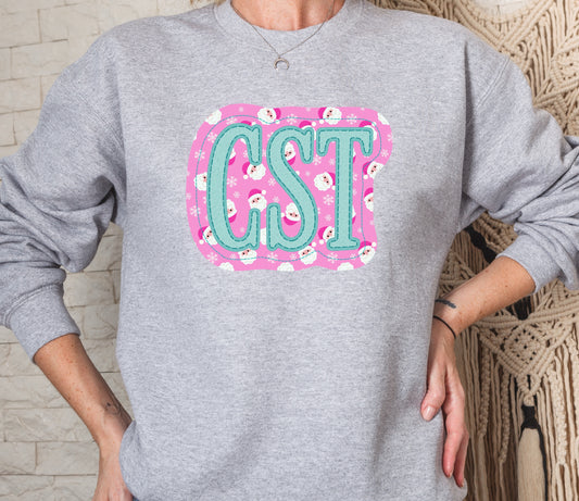 Christmas CST Crew Faux Appliqué Sweatshirt