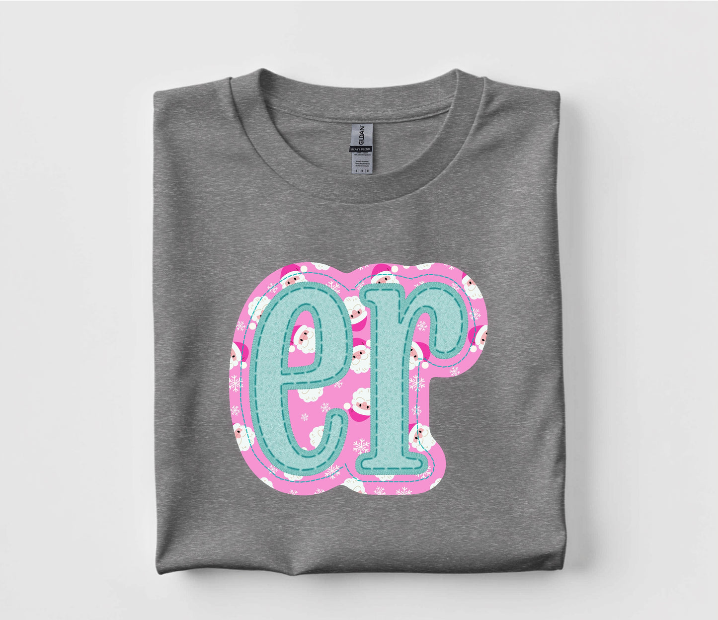 Christmas ER Faux Appliqué Graphic T Shirt
