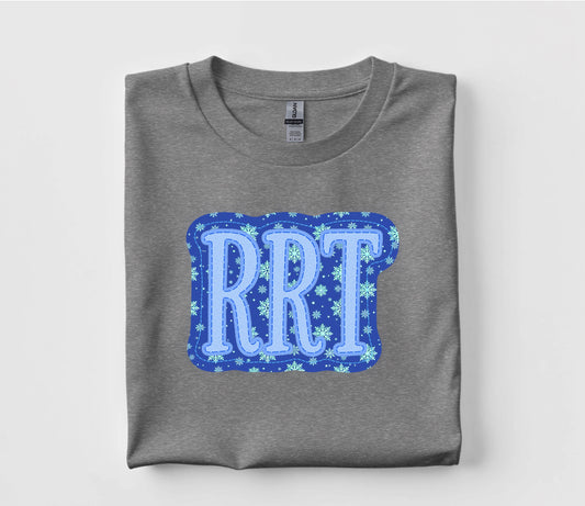 Holiday Snow Christmas RRT Faux Appliqué Graphic T Shirt