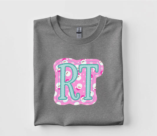 Christmas RT Faux Appliqué Graphic T Shirt