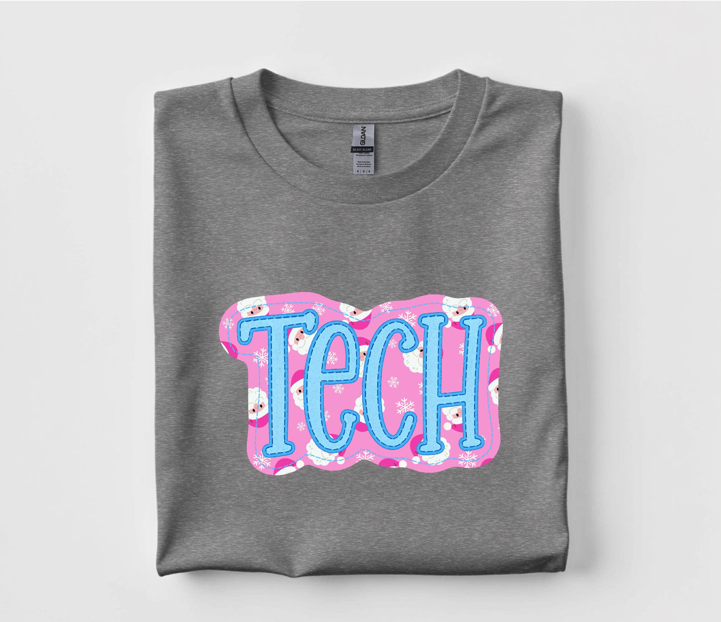 Christmas Tech Faux Appliqué Graphic T Shirt