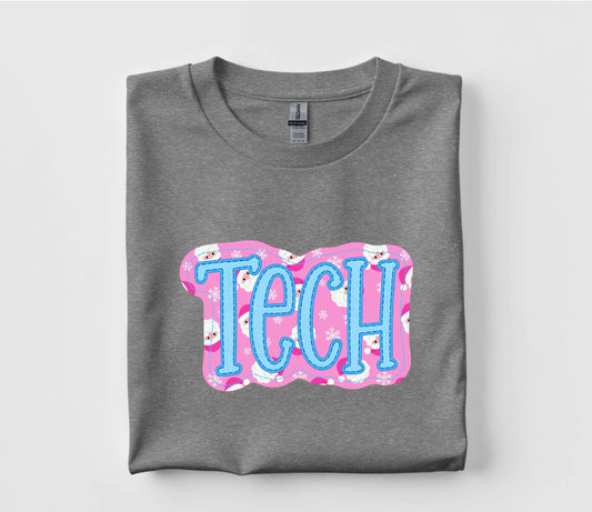 Christmas Tech Faux Appliqué Graphic T Shirt