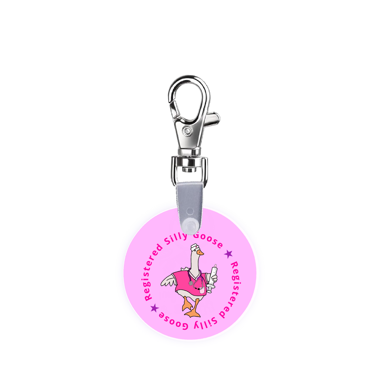 Registered Silly Goose Nurse Smart CodeClip Keychain Digital Badge Buddy