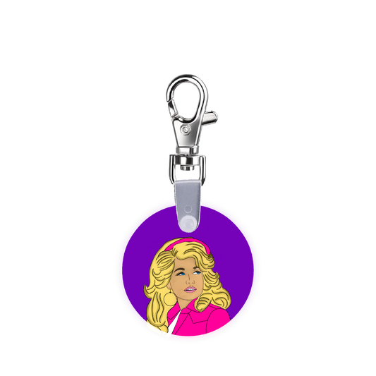 Pink Dolly Smart CodeClip Keychain Digital Badge Buddy