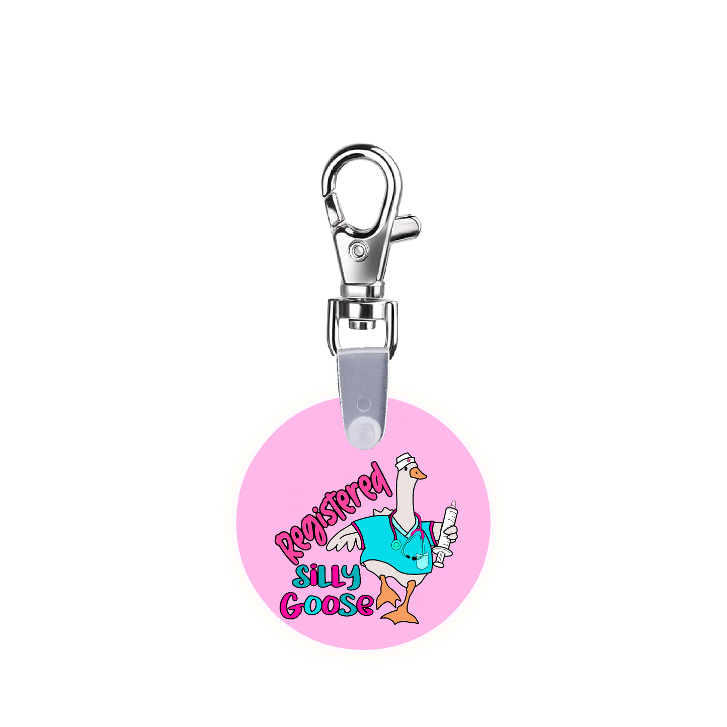 Registered Silly Goose Nurse Smart CodeClip Keychain Digital Badge Buddy