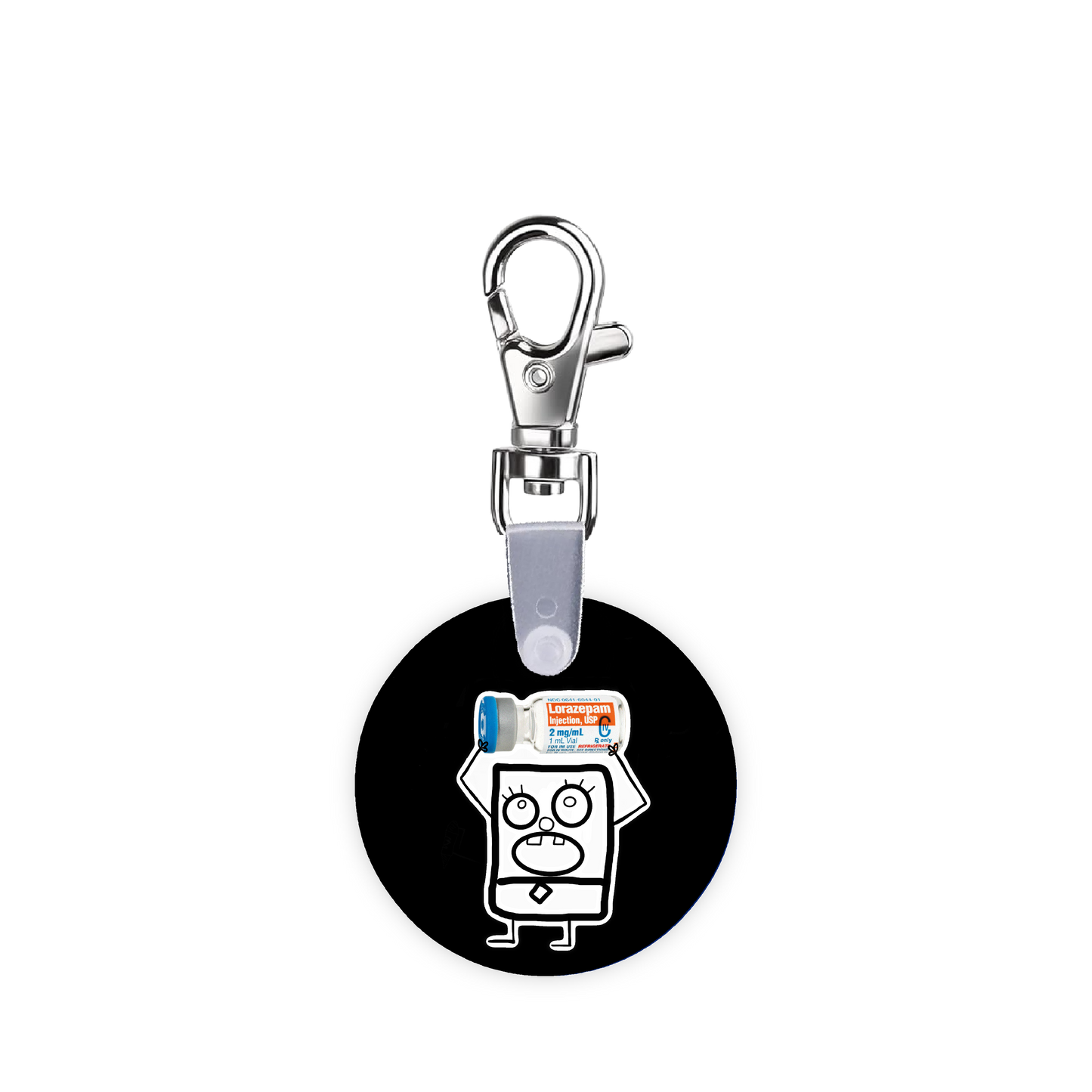 Sponge Bob Ativan Doodle Bob Smart CodeClip Keychain Digital Badge Buddy