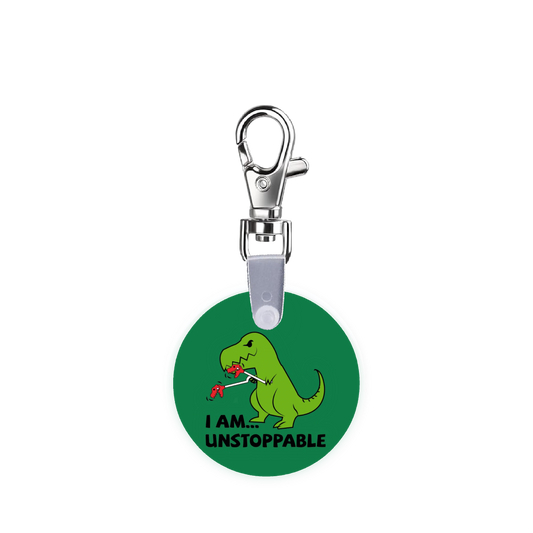 I am Unstoppable T Rex Smart CodeClip Keychain Digital Badge Buddy