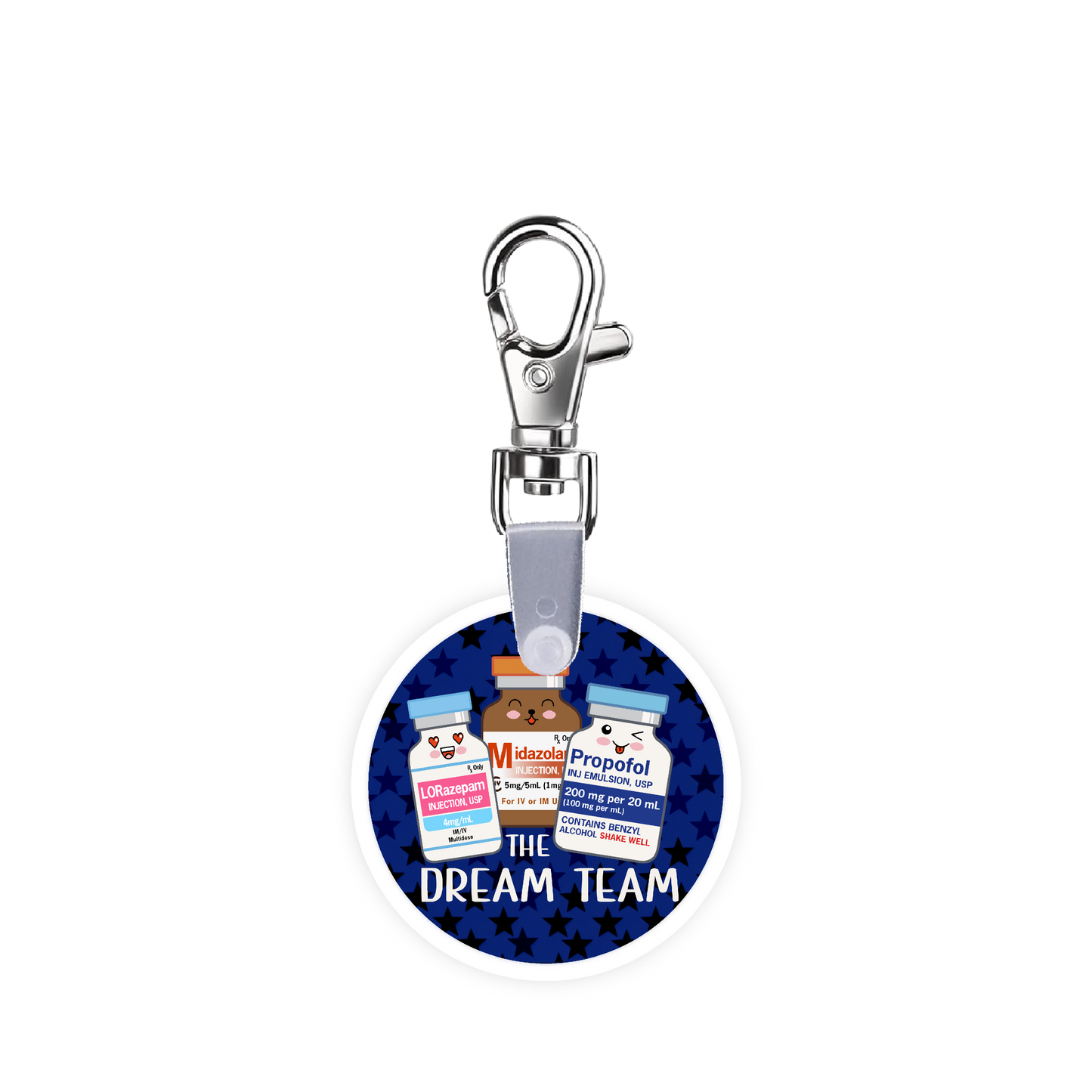 The Dream Team Sedation Propofol Smart CodeClip Keychain Digital Badge Buddy