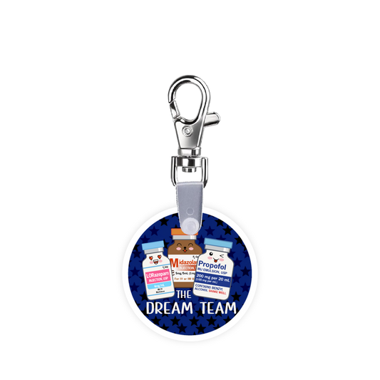The Dream Team Sedation Propofol Smart CodeClip Keychain Digital Badge Buddy