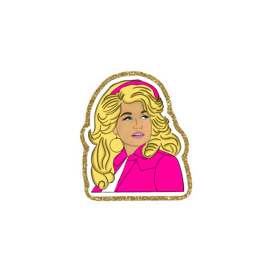 Pink Dolly Iron On Glitter Pop Culture Patch