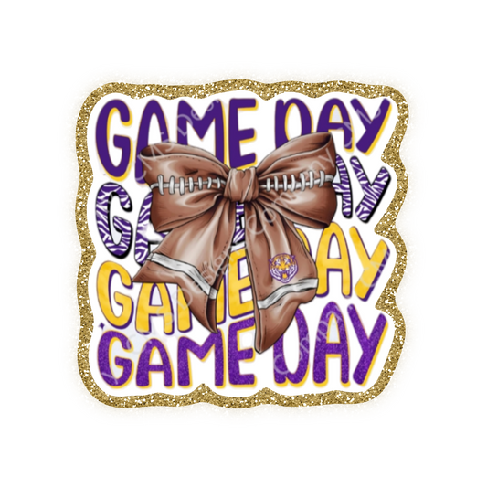 LSU Football Iron On Glitter Sports Patch
