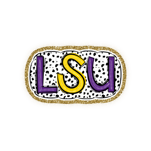 LSU Football Iron On Glitter Sports Patch