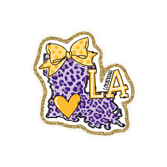 LSU Football Iron On Glitter Sports Patch