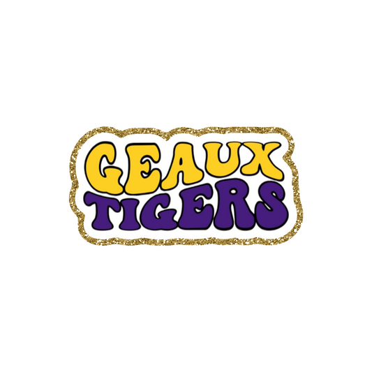 LSU Football Iron On Glitter Sports Patch